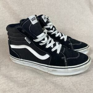 Vans Youth High Top Sneakers Size 7 Old Skool Sk8-Hi Lace Up Black Skateboard